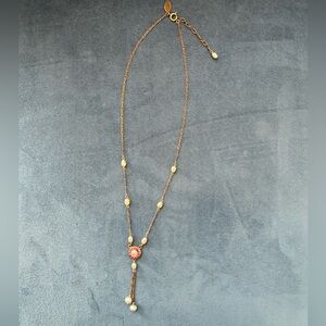 Liz Palacios SF Pearl & Swarovski Crystal Pendant Necklace